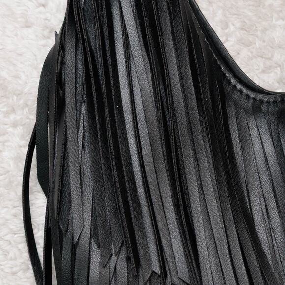 Zara Black Fringe Shoulder Bag - Picture 12 of 13